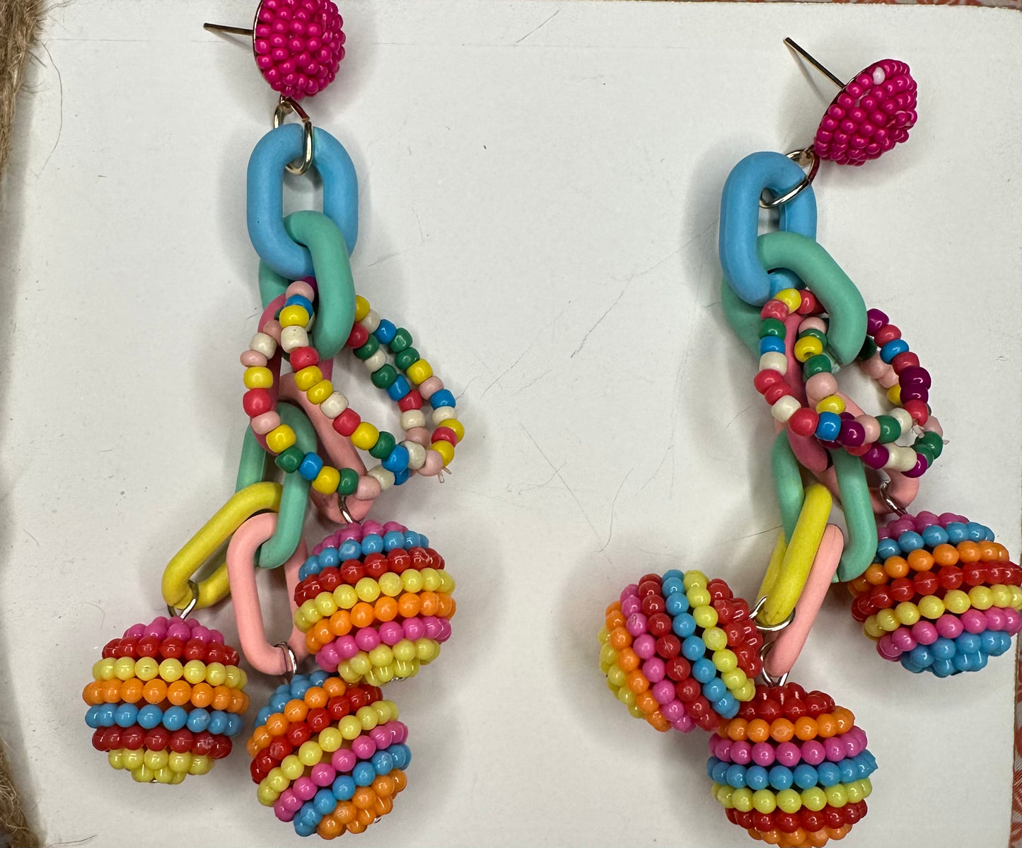 Multi colored beaded dangle