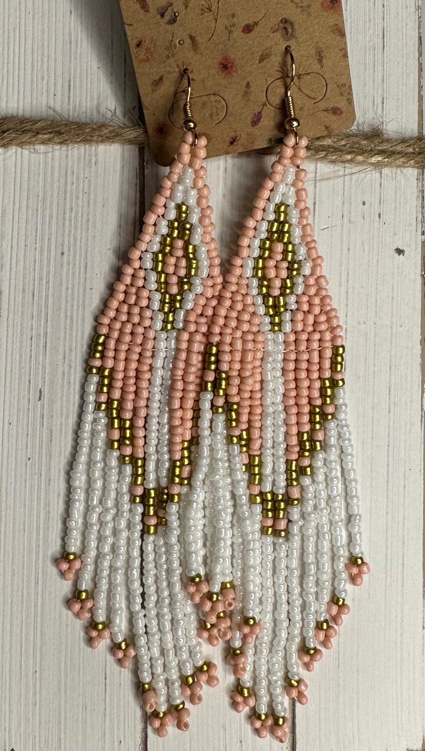 Pink/white tassels