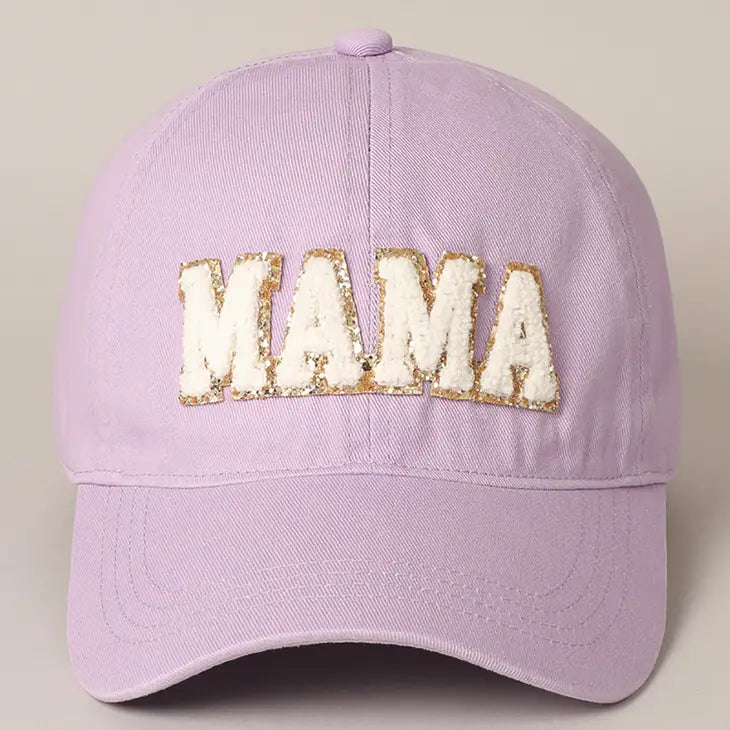 Mama Chenille Letter Patch Baseball Cap in Five Colors