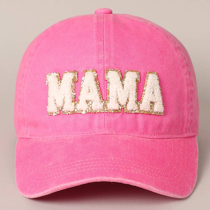Mama Chenille Letter Patch Baseball Cap in Five Colors