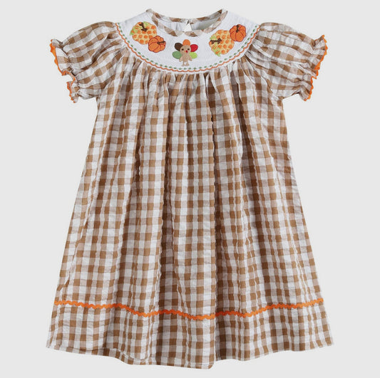 Brown Gingham Dress