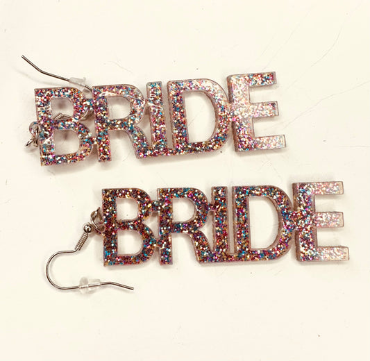 Bride glitter dangle